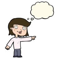 cartoon pointing person with thought bubble N7