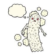 cartoon spooky ghost with thought bubble N38