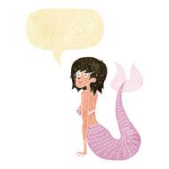 cartoon mermaid with speech bubble