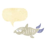 cartoon fish with speech bubble