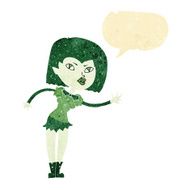 cartoon vampire girl with speech bubble N2