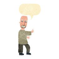 cartoon angry old man with speech bubble