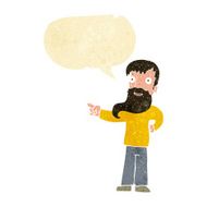 cartoon man with beard pointing speech bubble