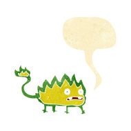 cartoon little fire demon with speech bubble