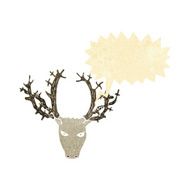 cartoon stag head with speech bubble