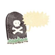 cartoon grave with speech bubble