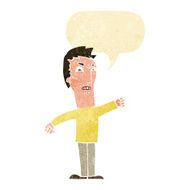 cartoon annoyed man with speech bubble
