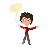 cartoon excited woman with speech bubble N2