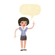cartoon woman with idea speech bubble N2