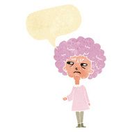 cartoon old lady with speech bubble