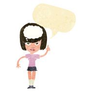 cartoon woman with idea speech bubble N3