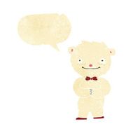 cartoon little polar bear with speech bubble N2