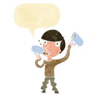 cartoon man drinking beer with speech bubble