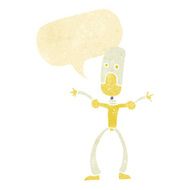 cartoon funny robot with speech bubble N2