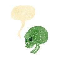 cartoon spooky skull with speech bubble N3