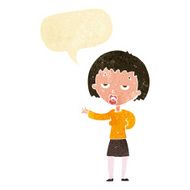 cartoon bored woman with speech bubble N2