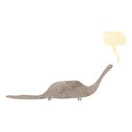 cartoon dinosaur with speech bubble
