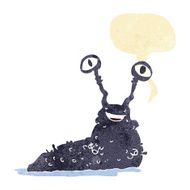 cartoon slug with speech bubble