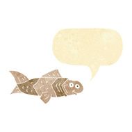 cartoon funny fish with speech bubble