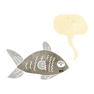 cartoon funny fish with speech bubble N2