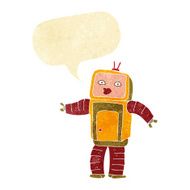 funny cartoon robot with speech bubble N3