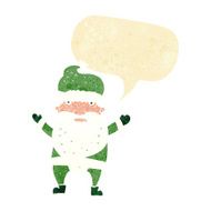 cartoon grumpy santa with speech bubble