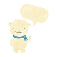 cartoon cute polar bear with speech bubble N2
