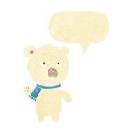 cartoon cute polar bear with speech bubble N3