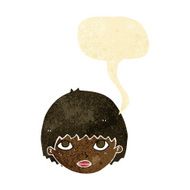 cartoon girl staring with speech bubble