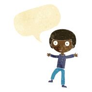 cartoon startled boy with speech bubble