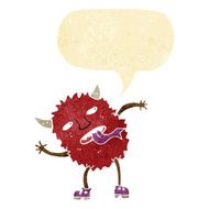 funny cartoon monster with speech bubble N3