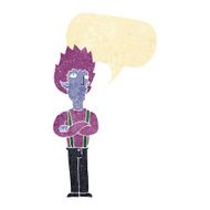 cartoon vampire man with speech bubble N4