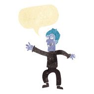 cartoon vampire man with speech bubble N5
