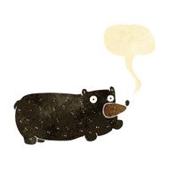 funny cartoon bear with speech bubble N2