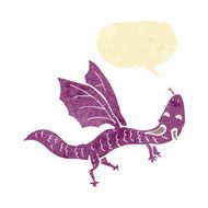 cartoon little dragon with speech bubble