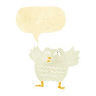 cartoon black bird with speech bubble