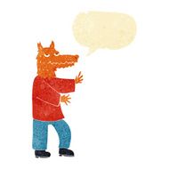cartoon fox with speech bubble