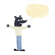 cartoon werewolf with speech bubble