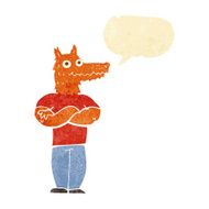 cartoon fox man with speech bubble N2
