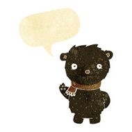 cartoon cute black bear with speech bubble N2