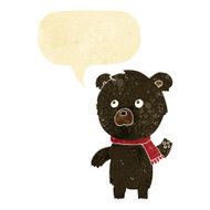 cartoon cute black bear with speech bubble N3