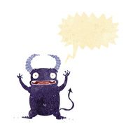 cartoon little devil with speech bubble