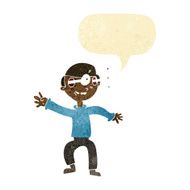 cartoon amazed boy with speech bubble