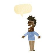 cartoon happy man with speech bubble N4
