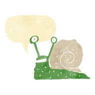 cartoon snail with speech bubble
