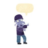 cartoon monster man with speech bubble