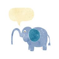 cartoon elephant squirting water with speech bubble N2