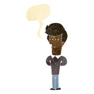 cartoon jaded man with speech bubble