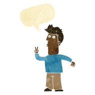 cartoon man signalling with hand speech bubble