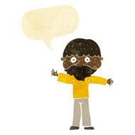 cartoon happy man with beard speech bubble